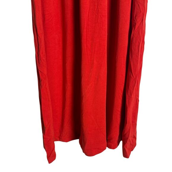 Chico’s Runway Red Embroidered Hem Off the Shoulder Knee Length Dress Size 6 - Picture 7 of 11